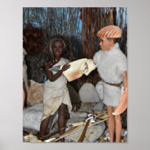 Affiche Préparer une chasse préhistorique.