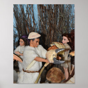 Affiche Préparer une chasse préhistorique.