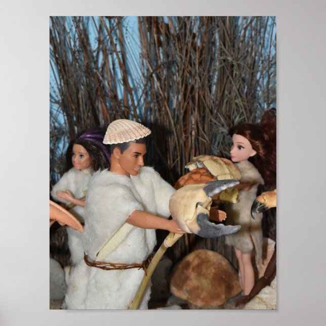 Affiche Préparer une chasse préhistorique. (Devant)