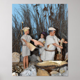 Affiche Préparer une chasse préhistorique.