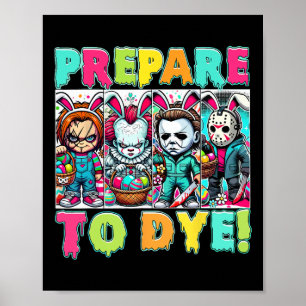 Affiche Préparez-vous à la teinture groovy de Pâques, tein