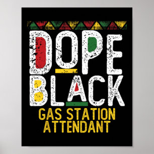 Affiche Préposé à la station-service noir de la drogue Moi