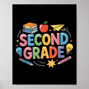 Affiche Préppy Deuxième Année Retour À L'École 2E Année En