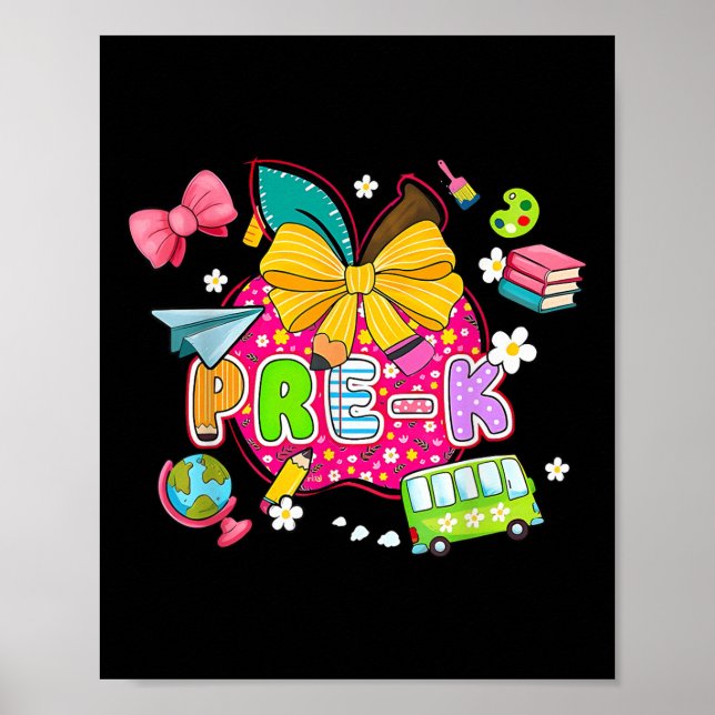 Affiche Preppy Fournitures Pré-k Joyeux Dernier Jour De L' (Devant)