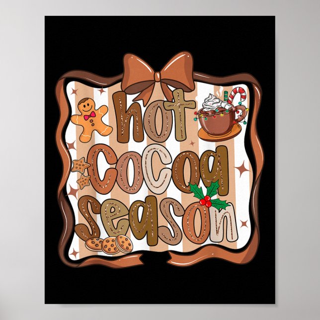 Affiche Preppy Hot Cocoa Season Cookie Gingerbread Bow Xma (Devant)
