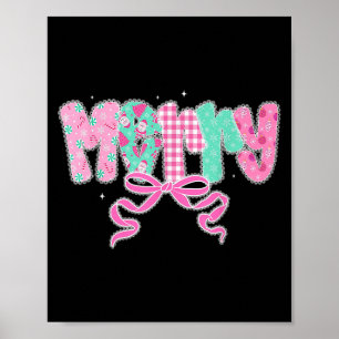 Affiche Preppy Joyeux Noël Coquette Dentelle mignonne Fill