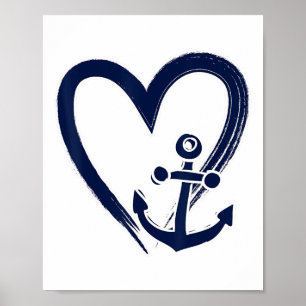 Affiche Preppy Nautical Ancres navigateurs Bateaux et Yach