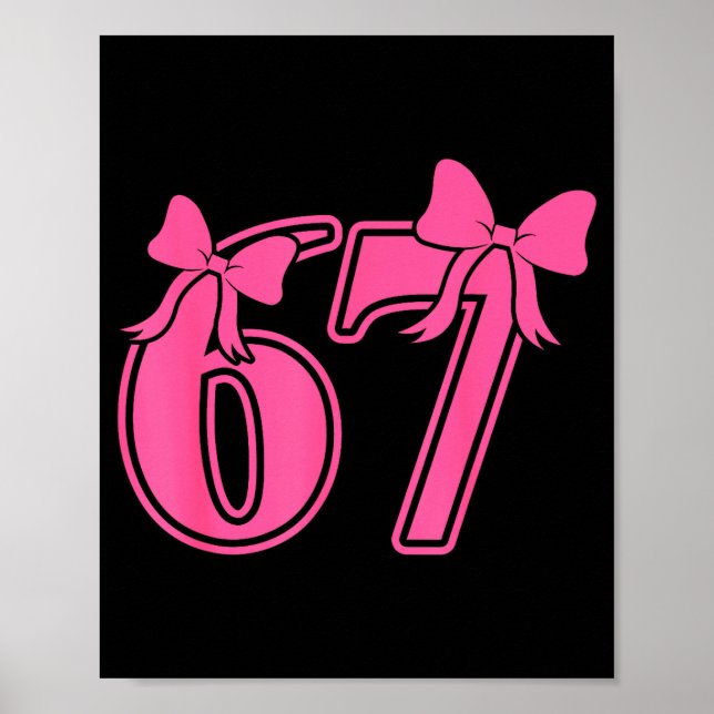 Affiche Preppy Nk Coquette Bow Lace 67 Six Seven Meme Wome (Devant)