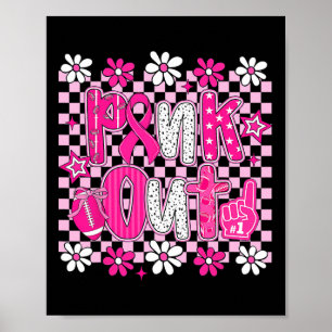 Affiche Preppy Pink Out Football Pink Ribbon Cancer du sei