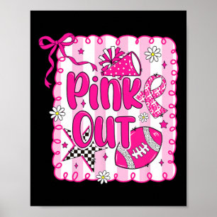 Affiche Preppy Pink Out Footll Coquette Cancer du sein Awa