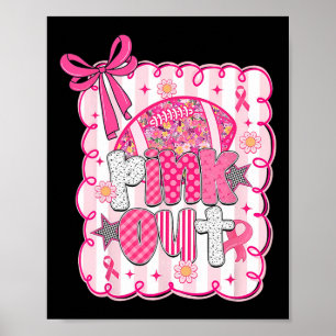 Affiche Preppy Pink Out Footll Coquette Pink Bow Breast Ca
