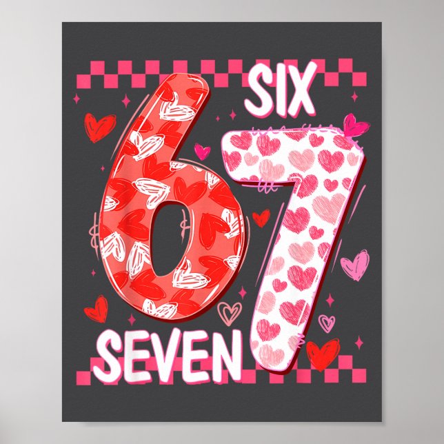 Affiche Preppy Retro Coquette Bow 6 7 Six Seven Love Valen (Devant)
