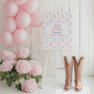 Affiche Preppy Rodeo First Birthday Cowgirl Boots