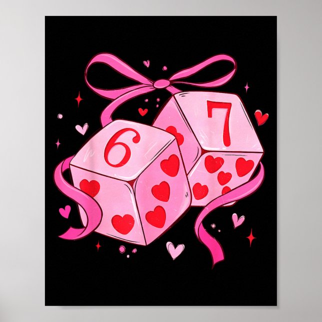Affiche Preppy Six Seven Valentine 6 7 Meme Funny Coquette (Devant)