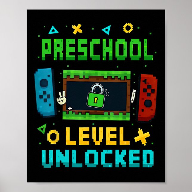 Affiche Preschool Level Unlocked Ck To School Pixel Art Ga (Devant)