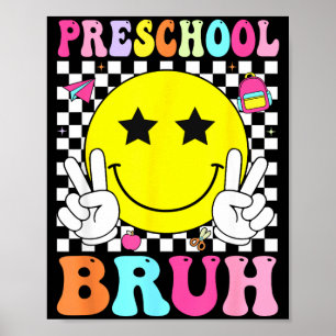 Affiche Préscolaire bruh rétro visage souriant rentrée sco