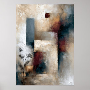 Affiche Présence silencieuse Wabi-Sabi, abstrait japonais