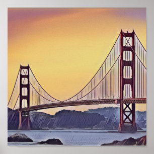 Affiche Présentation artistique du pont du Golden Gate