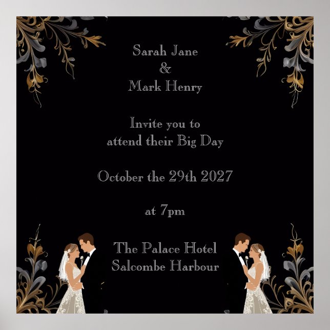 Affiche Présentation du Mariage d'invitation que vous pouv (Devant)