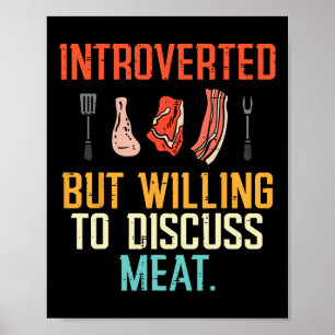 Affiche Présenté, mais prêt Discuter Viande Barbecue Barbe