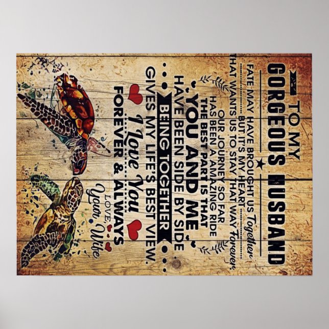 Affiche Présenté Spécial Pour Papa | À ma lettre au mari | (Devant)
