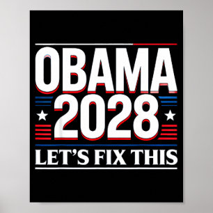 Affiche Président Barack Obama 2028 Rtrait Patriotique Dém