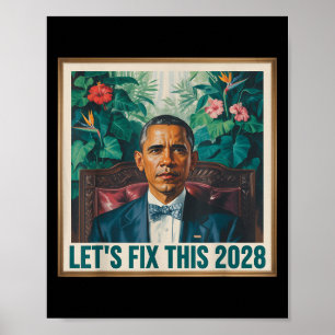 Affiche Président Barack Obama 2028 Rtrait Patriotique Dém