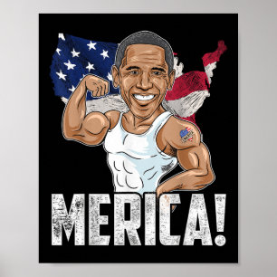 Affiche Président Barack Obama 4 juillet Merica Drôle Pa