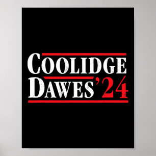 Affiche Président Calvin Coolidge 1924 - 4 juillet rétro