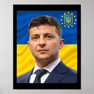 Affiche Président De L'Ukraine Volodymyr Zelensky - Stand 