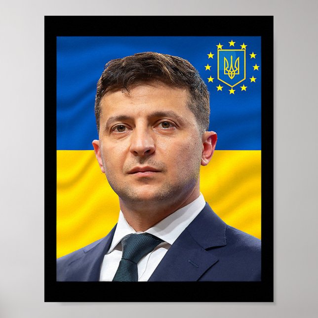 Affiche Président De L'Ukraine Volodymyr Zelensky - Stand  (Devant)