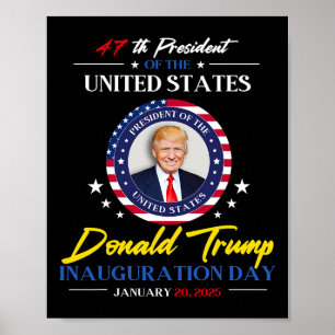 Affiche Président Donald Trump Jour d'investiture 2025 47e