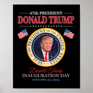 Affiche Président Donald Trump Jour d'investiture 2025 Mém