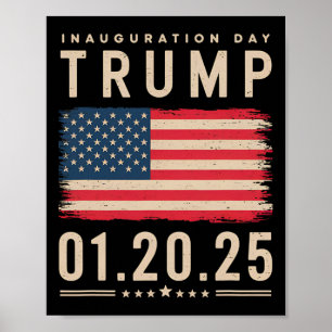 Affiche Président Donald Trump Jour d'investiture 2025 Mém