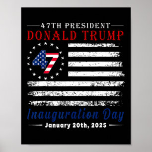 Affiche Président Donald Trump Jour d'investiture 2025 Vin