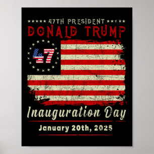 Affiche Président Donald Trump Jour d'investiture 2025 Vin