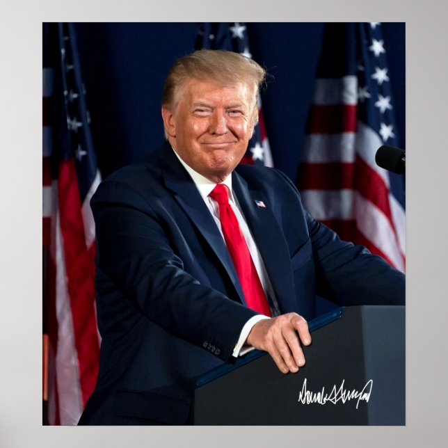 Affiche President Donald Trump July 4, 2020 & Sig (Devant)