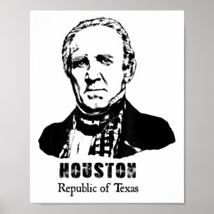 Affiche Président général Sam Houston République Texas Rev