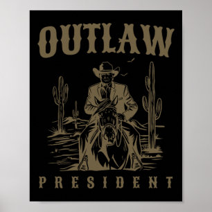 Affiche Président hors-la-loi Trump Cowboy Trump Condamné