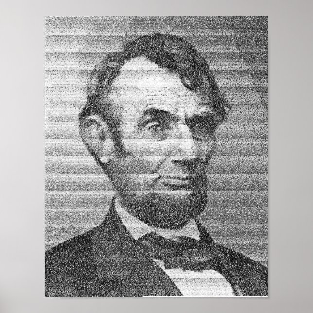 Affiche Président Lincoln Render avec/ou adresse Gettysbur (Devant)