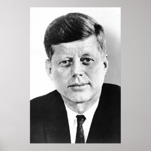 Affiche Président noir et blanc JFK John F. Kennedy
