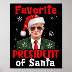 Affiche Président Préféré De Père Noël Xmas Trump Fier Won