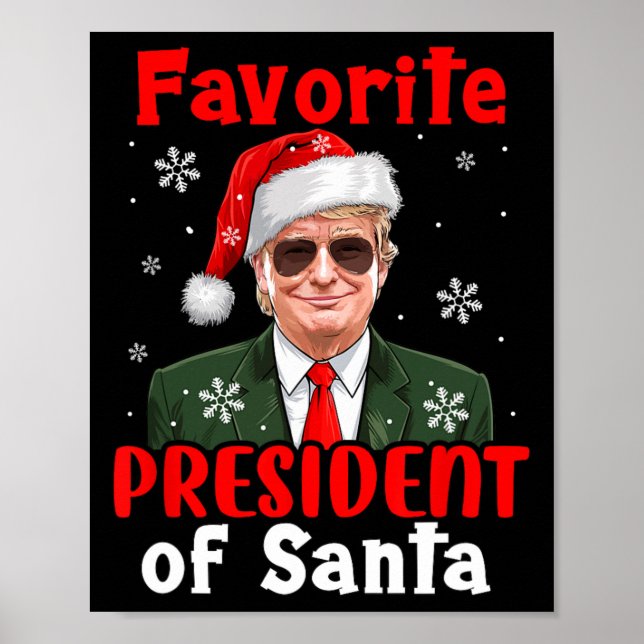 Affiche Président Préféré De Père Noël Xmas Trump Fier Won (Devant)