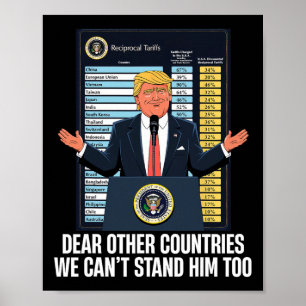 Affiche Président Trump Nouveau Tarif Citation Drôle On Ne