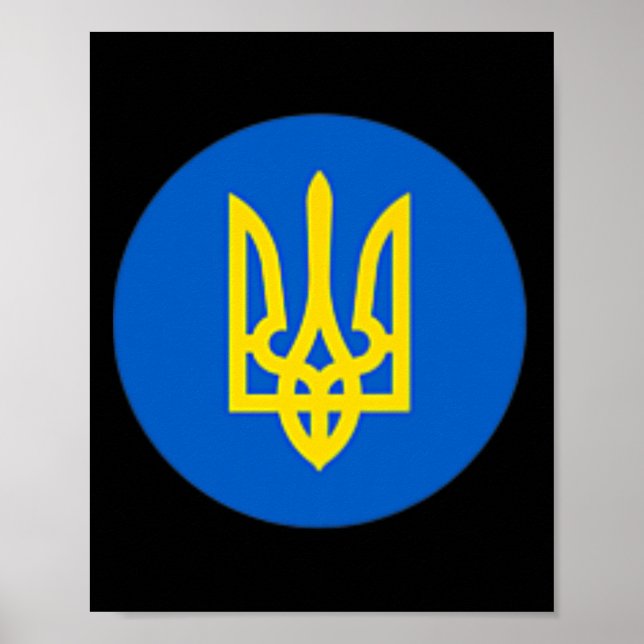 Affiche Président Ukraine Zelensky Trident Tee Ukrainien Z (Devant)