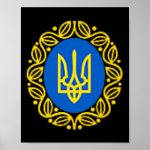 Affiche Président Volodymyr Zelensky Ukraine Emblème ukrai