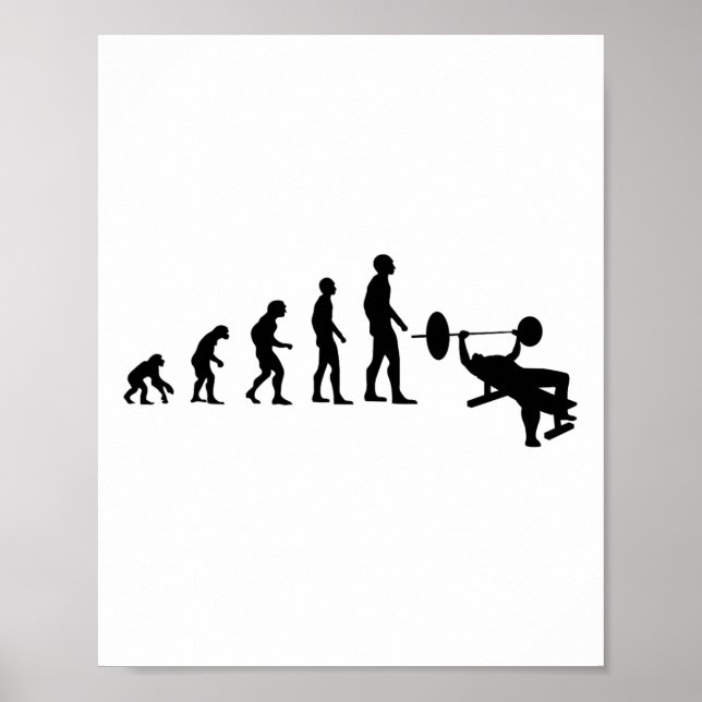 Affiche Presse Banc Musculation Évolution Drôle Force  (Devant)