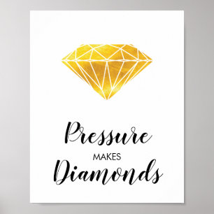 Affiche Pression Rend Diamants Faux Gold Foil Inspiration