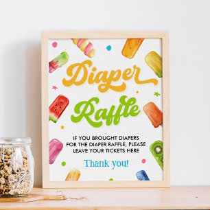 Affiche Prêt à couper le Baby shower Déchets Raffle