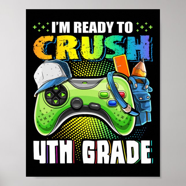 Affiche Prêt À Écraser 4E Année Retour À L'École Vidéo Jeu (Devant)